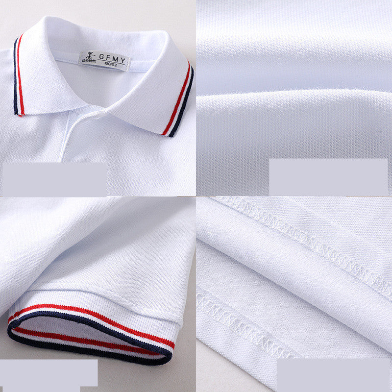 Camiseta Infantil Blanca con Solapa para Niños — Algodón