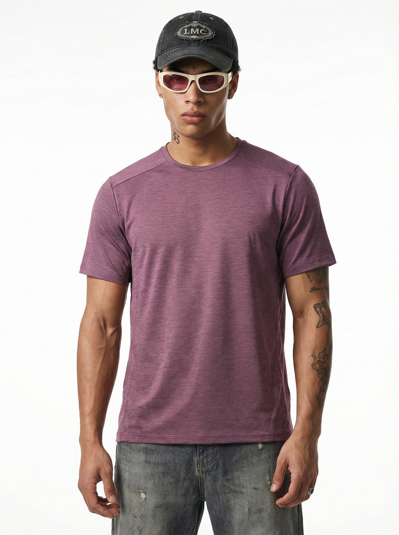 Camiseta de manga corta para hombre, transpirable y de secado rápido, ideal para actividades al aire libre.