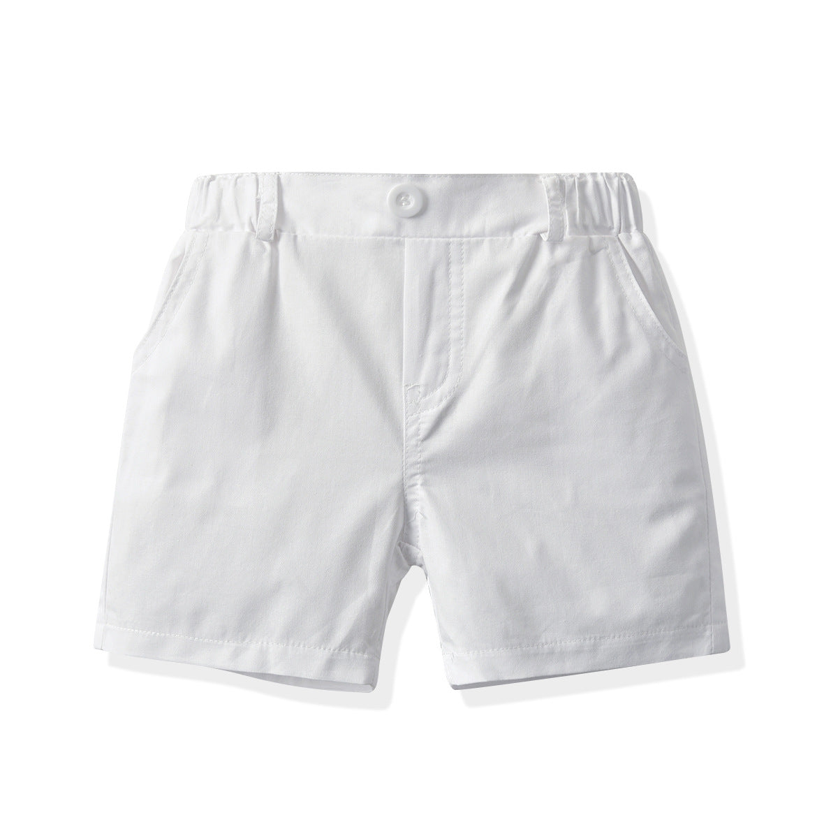 Pantalones Cortos Casuales de Algodón para Bebé Niño — Color Liso