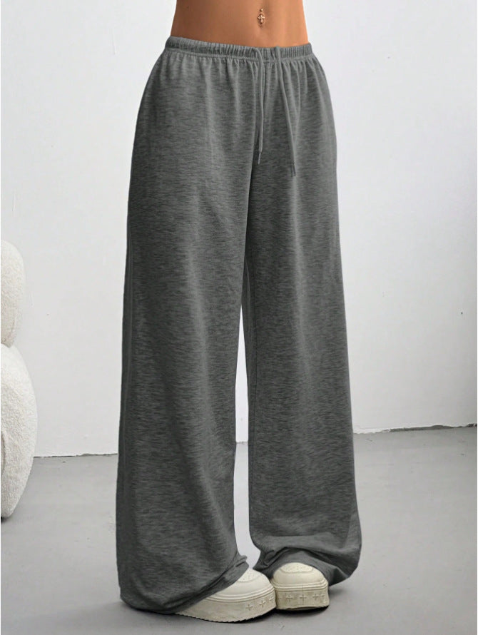Pantalones Deportivos de Pierna Ancha Color Liso para Mujer