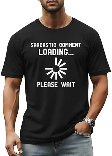 Camiseta de manga corta para hombre con estampado humorístico de letras.
