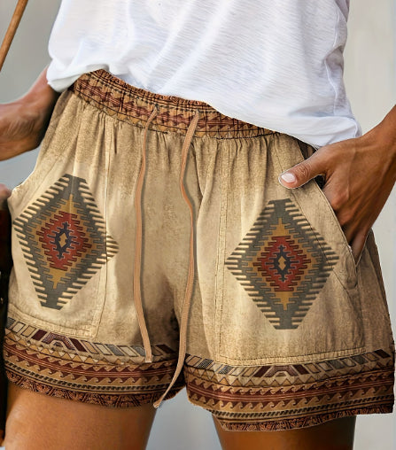 Pantalones cortos holgados de mujer con cordones para el verano