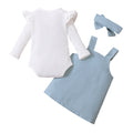 Newborn Baby Girl Fall Clothes Set, Solid Color Long Sleeve