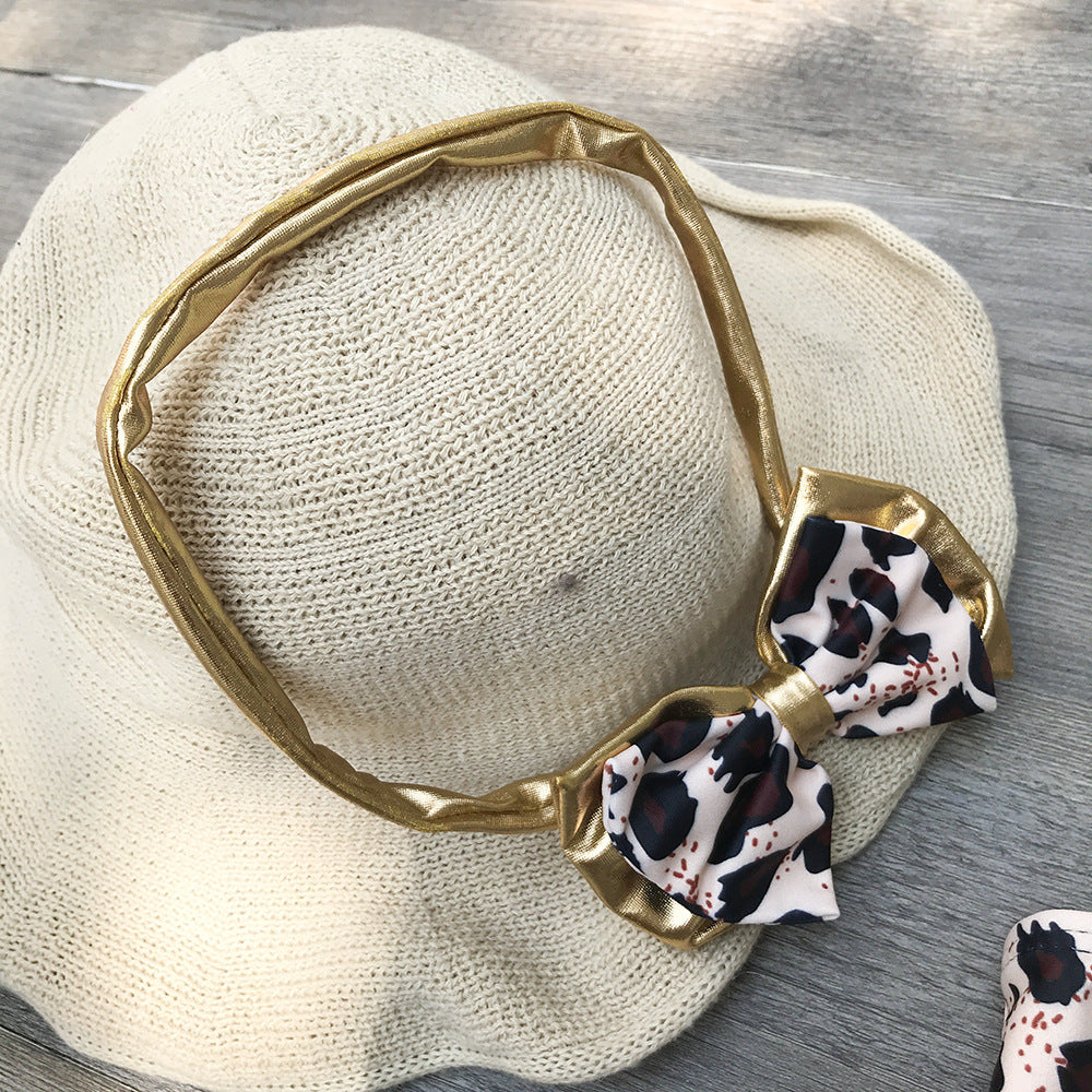 Bikini Tres Piezas Niñas Estampado Leopardo — Bañador Infantil