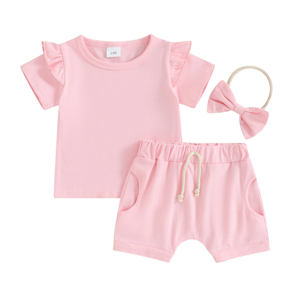 Conjunto de Lino de 3 Piezas para Niña — Natural y Fresco Verano
