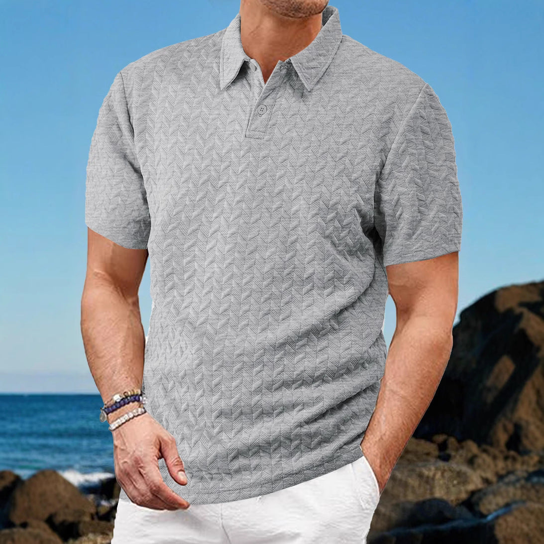 Camiseta de manga corta transpirable para hombre que absorbe el sudor.