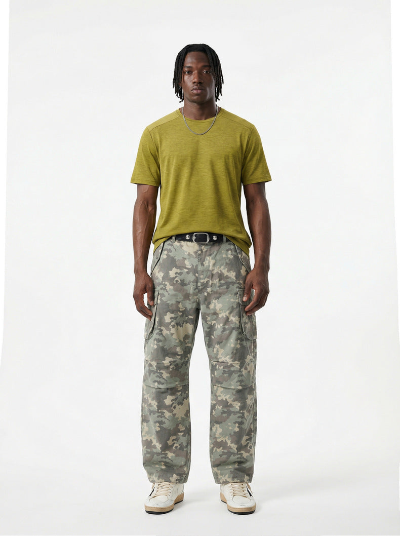 Camiseta de manga corta para hombre, transpirable y de secado rápido, ideal para actividades al aire libre.