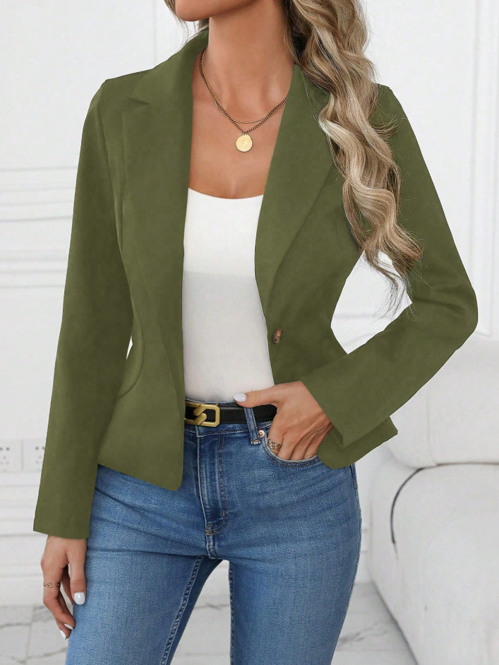 Blazer de mujer de alta gama en color liso.