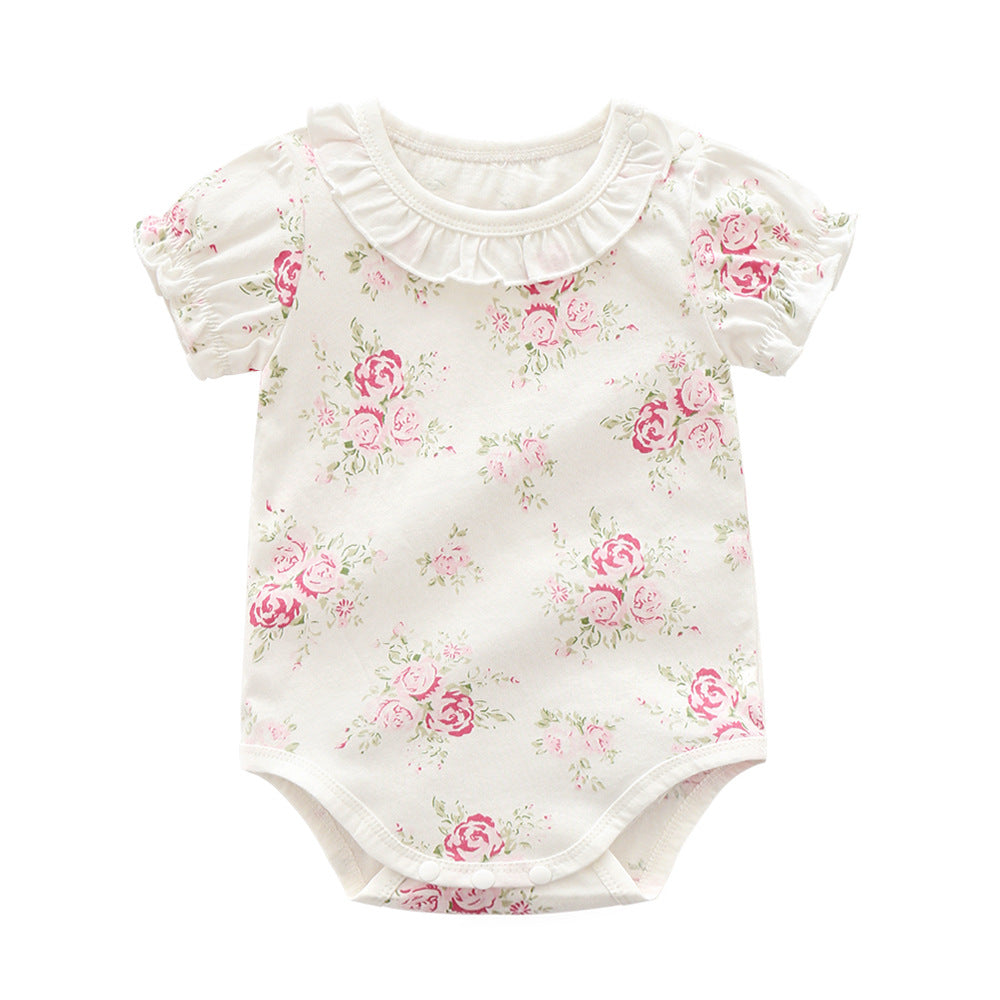 Body para Niña con Estampado de Flores — Algodón Bebé
