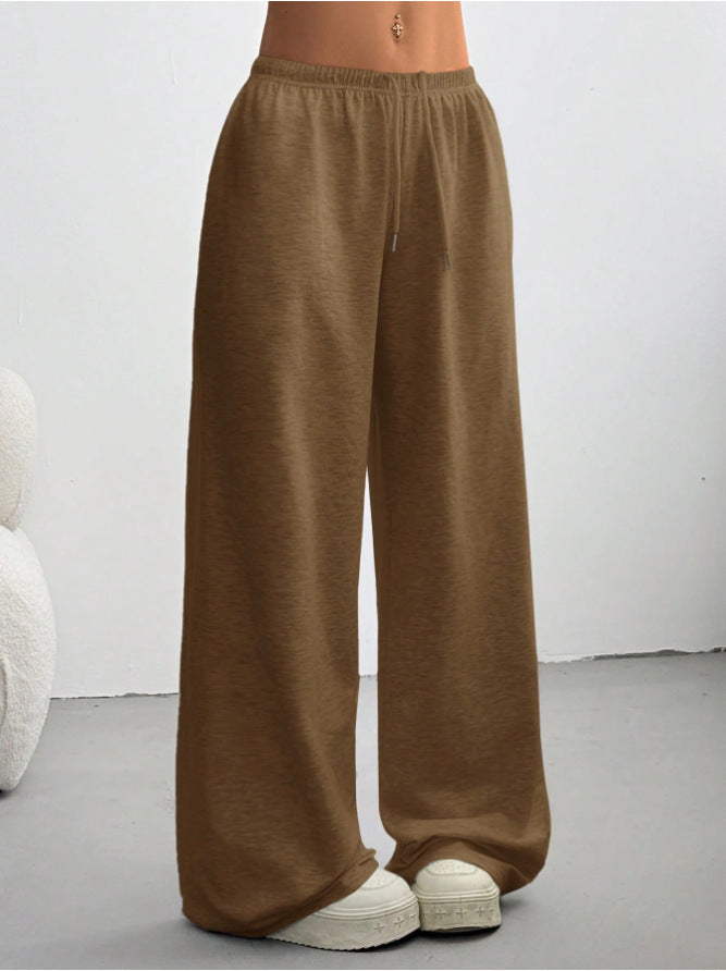 Pantalones Deportivos de Pierna Ancha Color Liso para Mujer