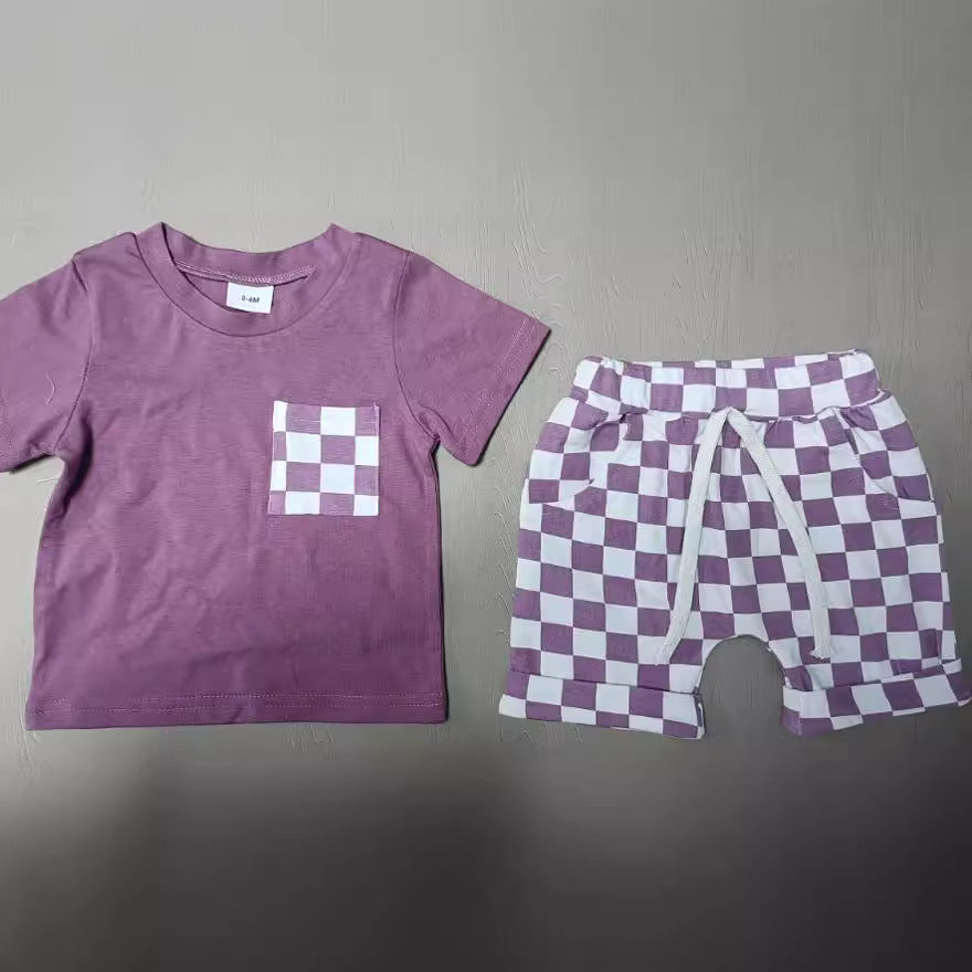 Conjunto Informal de Pantalón Corto a Cuadros para Bebé — Estilo Casual desde Pequeñito