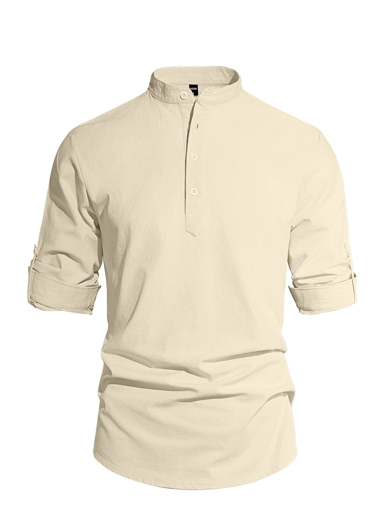 CAMISA DE MANGA LARGA DE ALGODON Y LINO