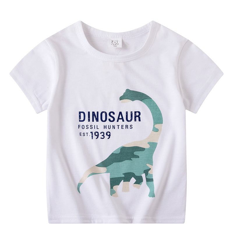 Camiseta Manga Corta Cuello Redondo con Estampado para Niño