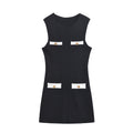 Vestido de Punto Sin Mangas con Cuello Redondo Elegante