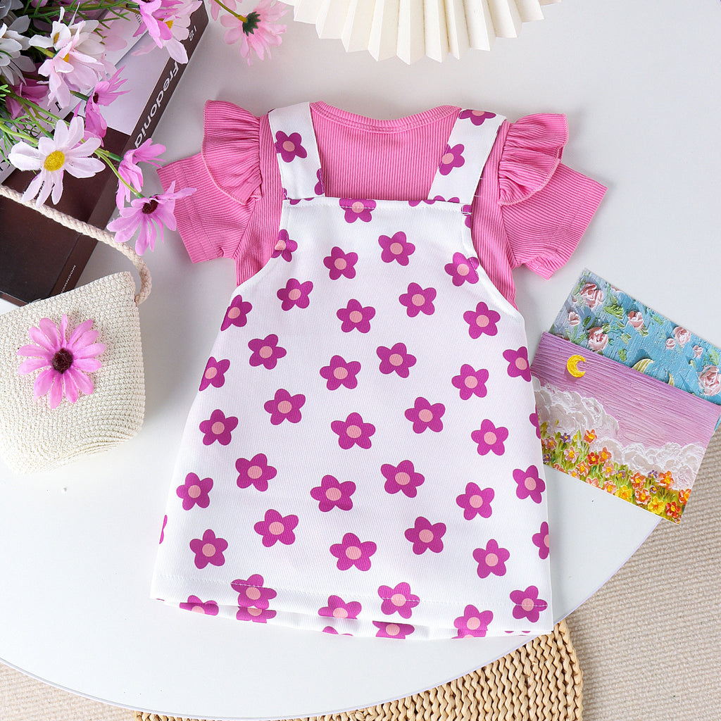 Conjunto de Ropa para Bebé con Mangas con Volantes y Estampado — Elegante y Suave