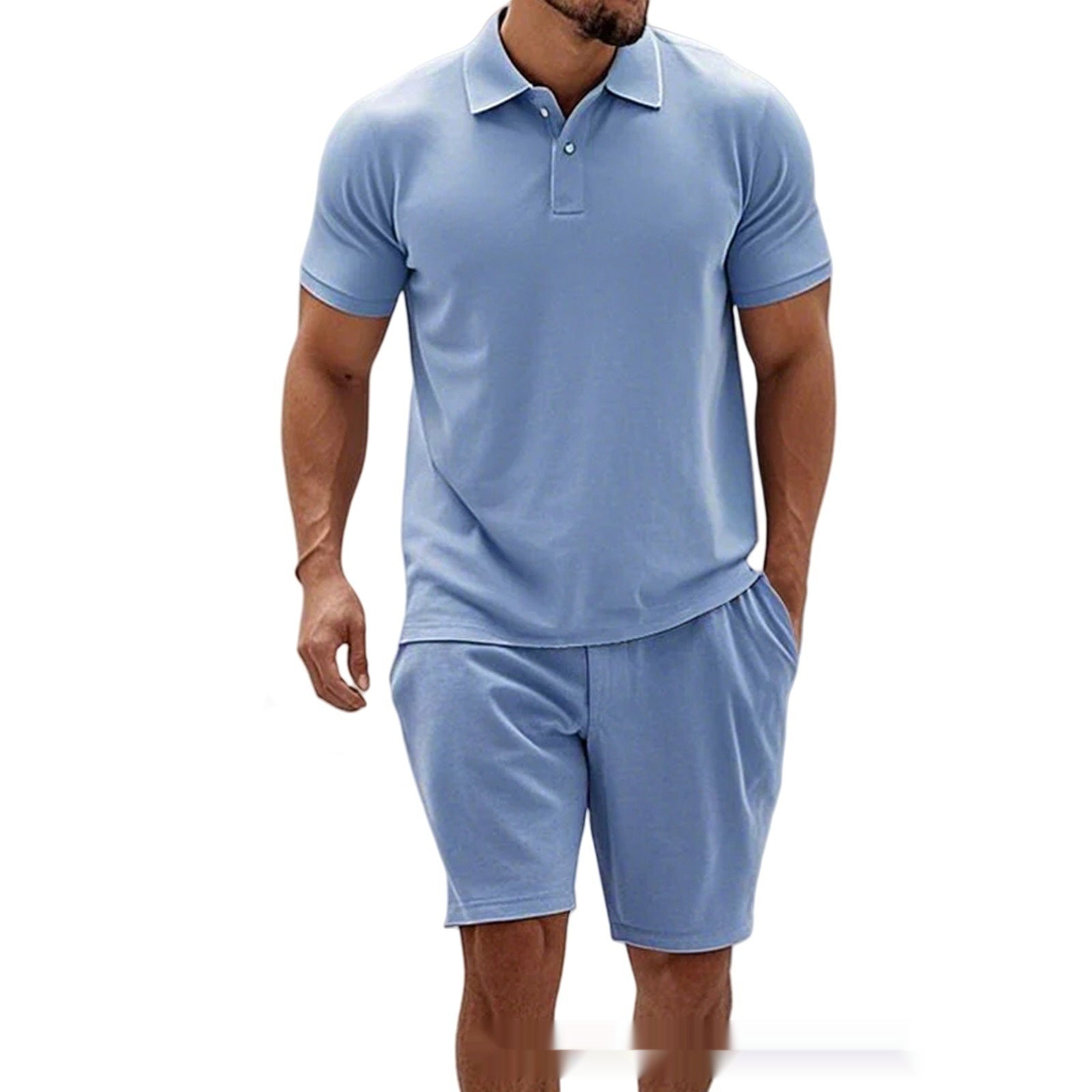 Conjunto Casual de Hombre a Rayas Dos Piezas