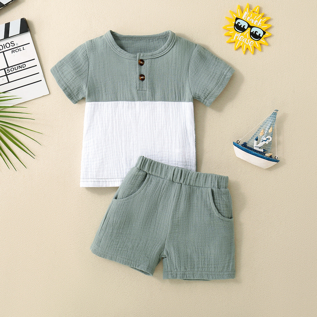 Conjunto de Camiseta y Pantalón Corto de Vestir para Niño — Elegante y Cómodo