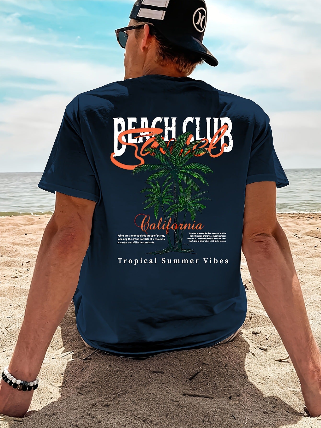 Camiseta de hombre con estampado de club de playa.