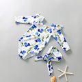 Traje de Baño Una Pieza Floral para Niñas — Bañador Coreano