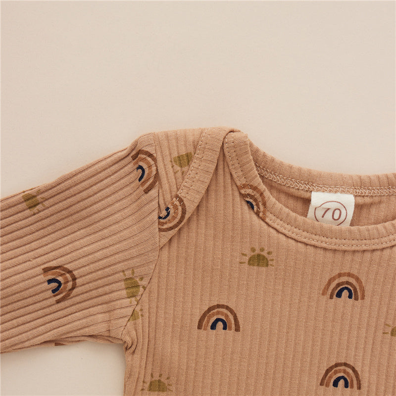 Conjunto de Algodón para Bebé Estampado Arcoíris