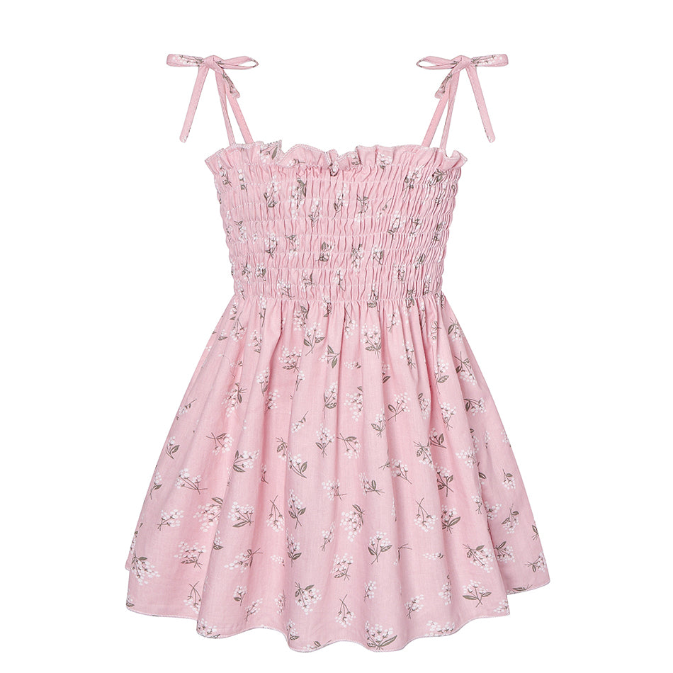 Vestido Princesa Bebé Niña Falda Mariposas Estampado Floral — Algodón