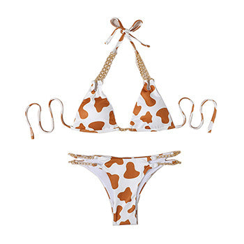 Traje de baño para mujer, bikini, conjunto de bikini con cadena,