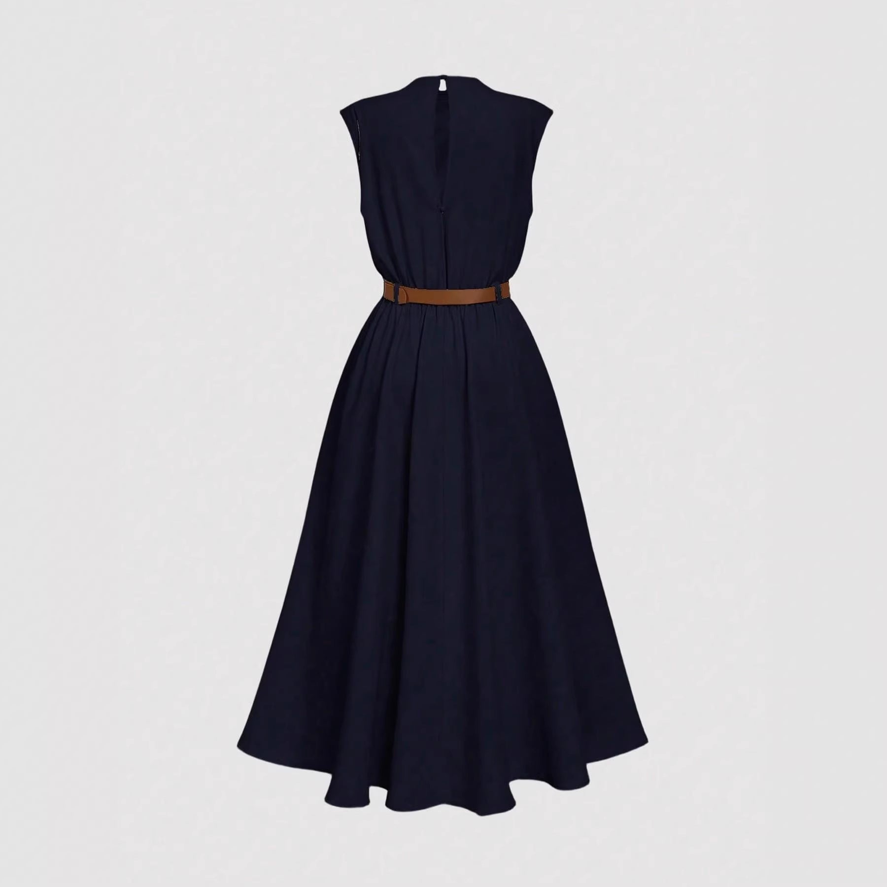 Vestido Sin Mangas de Cintura Alta para Mujer