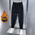 Pantalones casuales de invierno para hombre, de pana gruesa con forro polar.