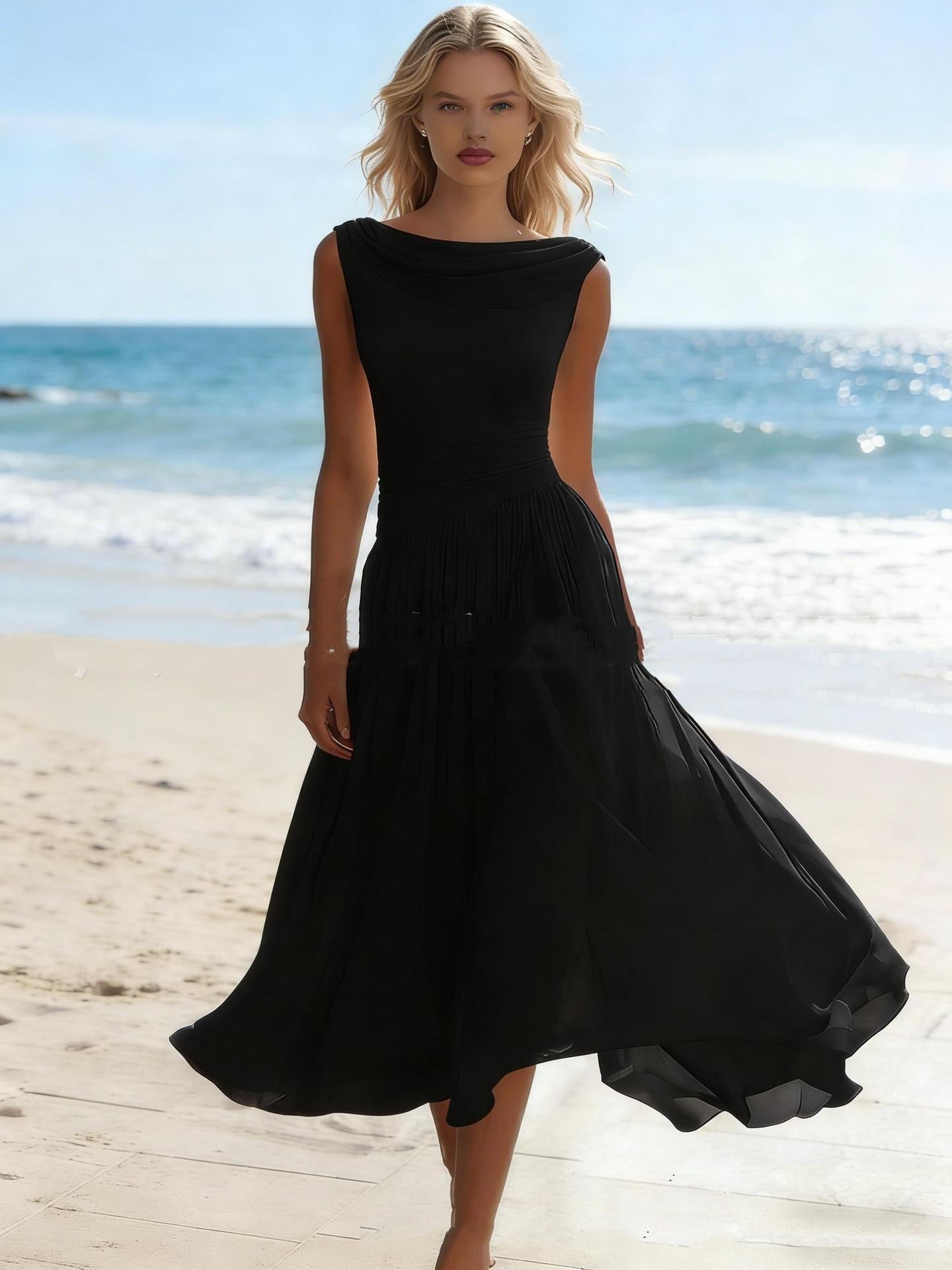 Vestido de gasa fluido estilo resort