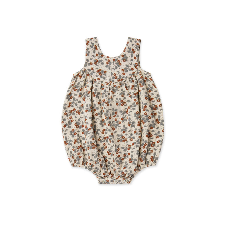 Pelele de Verano para Bebé de Algodón con Estampado Floral