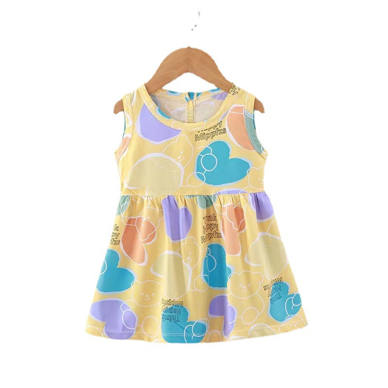 Vestido de Niña de Algodón y Seda Fino