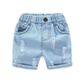 Pantalones Cortos Vaqueros Rotos para Niño — Denim Verano