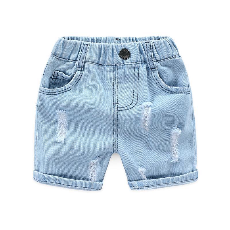 Pantalones Cortos Vaqueros Rotos para Niño — Denim Verano