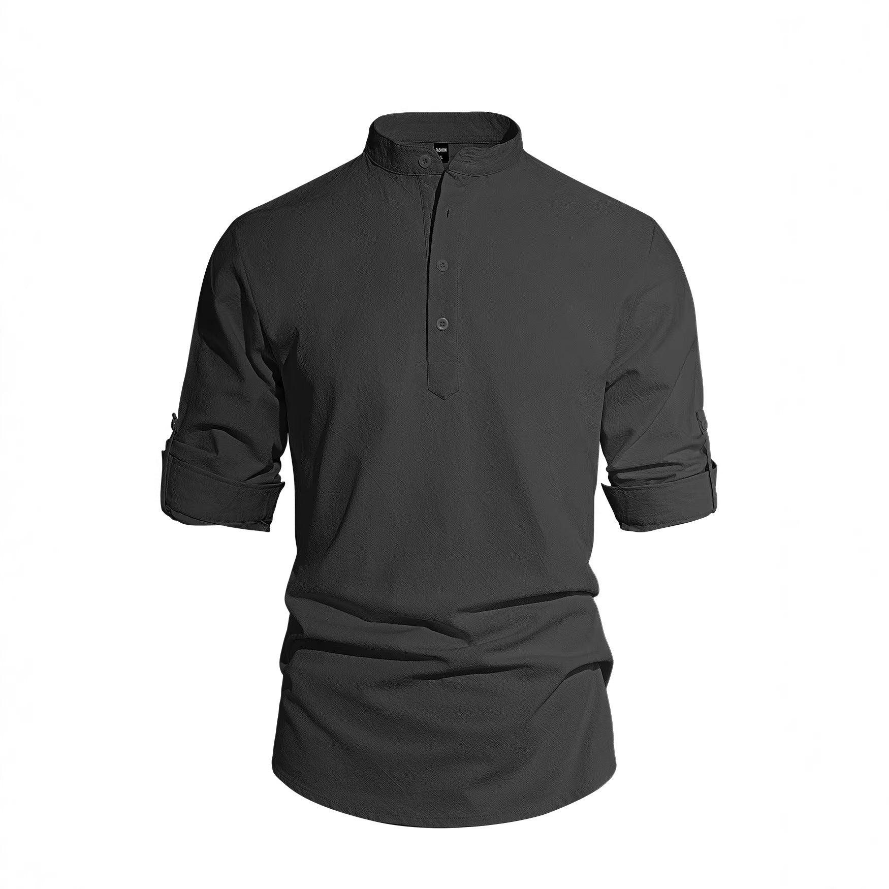 CAMISA DE MANGA LARGA DE ALGODON Y LINO