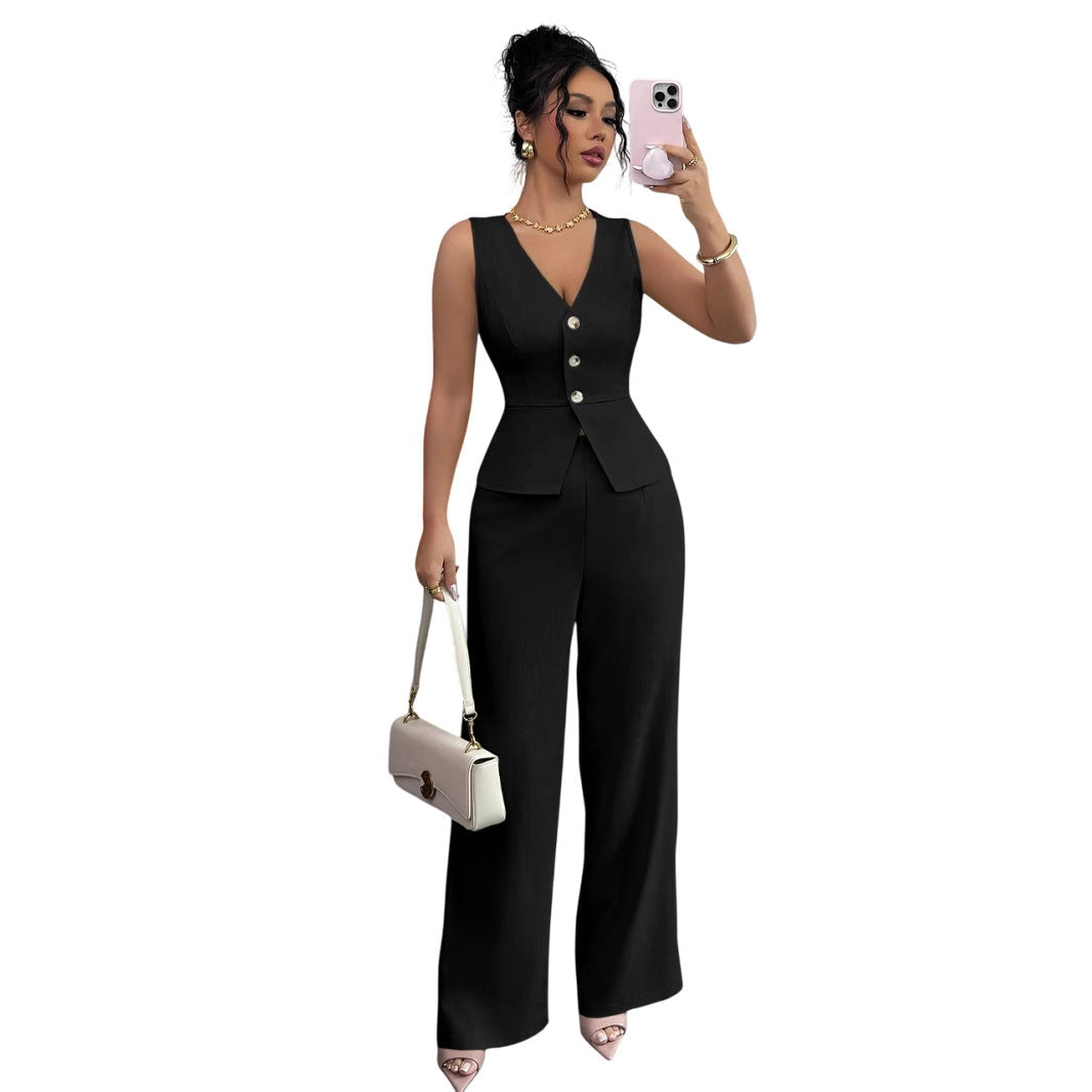 Conjunto Mujer Dos Piezas Pantalón Pata Ancha