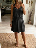 Women's Casual Sleeveless V-Neck Dress