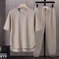 Conjunto de pantalón deportivo de cuello redondo para hombre, ideal para el verano.