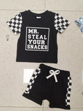 Conjunto Infantil de Manga Corta con Estampado de Letras — Moderno y Cómodo