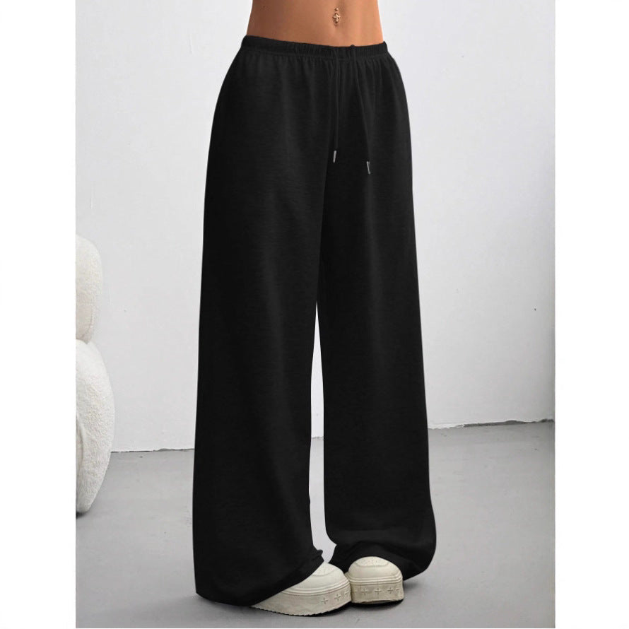 Pantalones Deportivos de Pierna Ancha Color Liso para Mujer