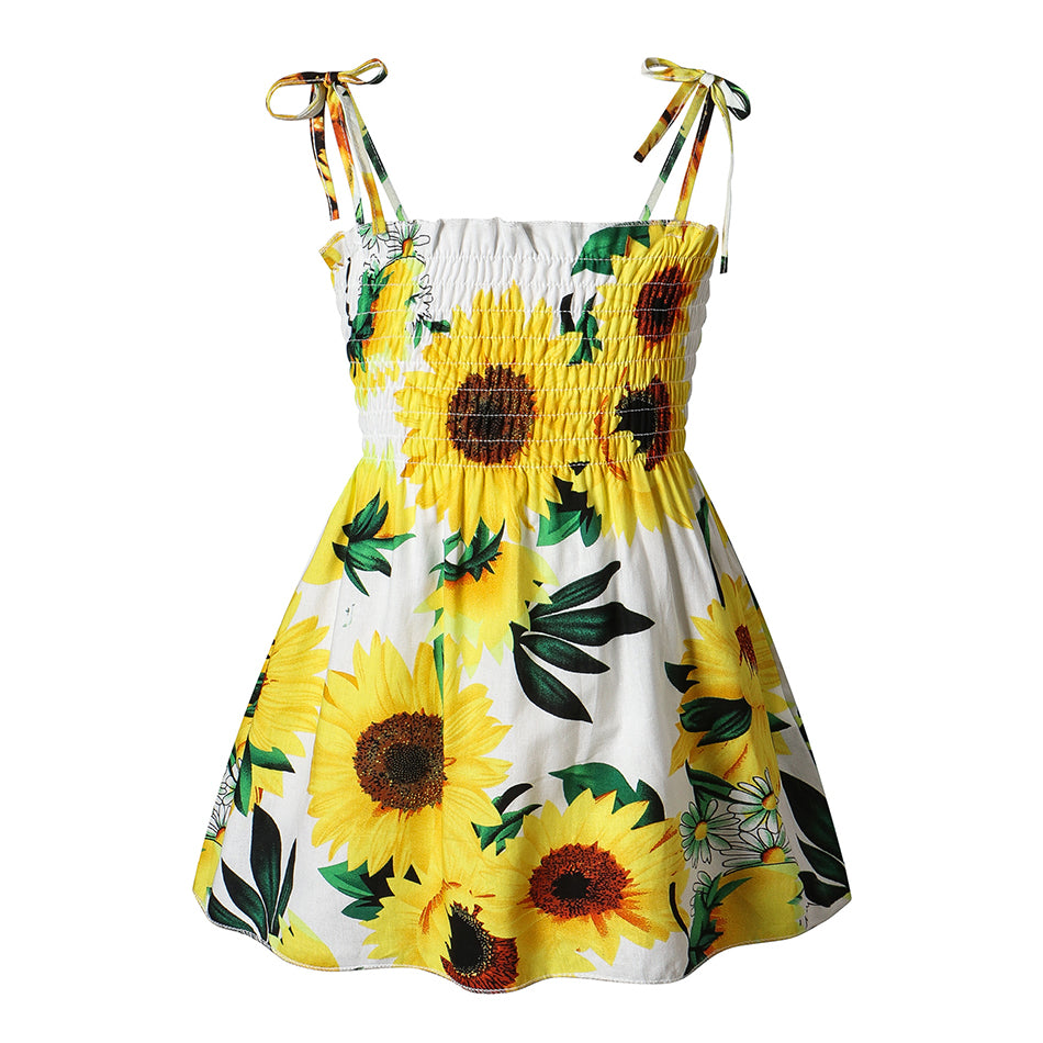 Vestido Princesa Bebé Niña Falda Mariposas Estampado Floral — Algodón