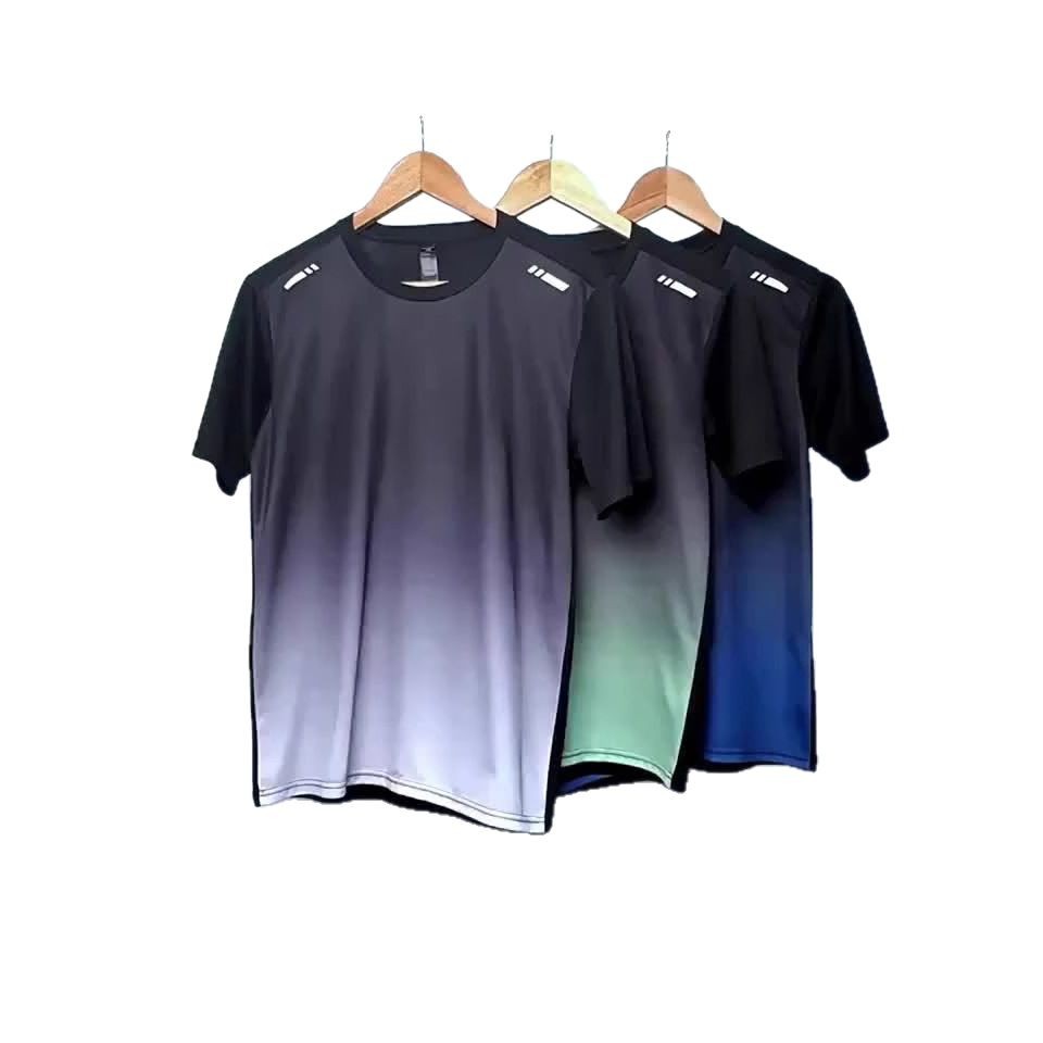Conjunto casual de verano de ropa deportiva con degradado de movimiento y pantalones cortos