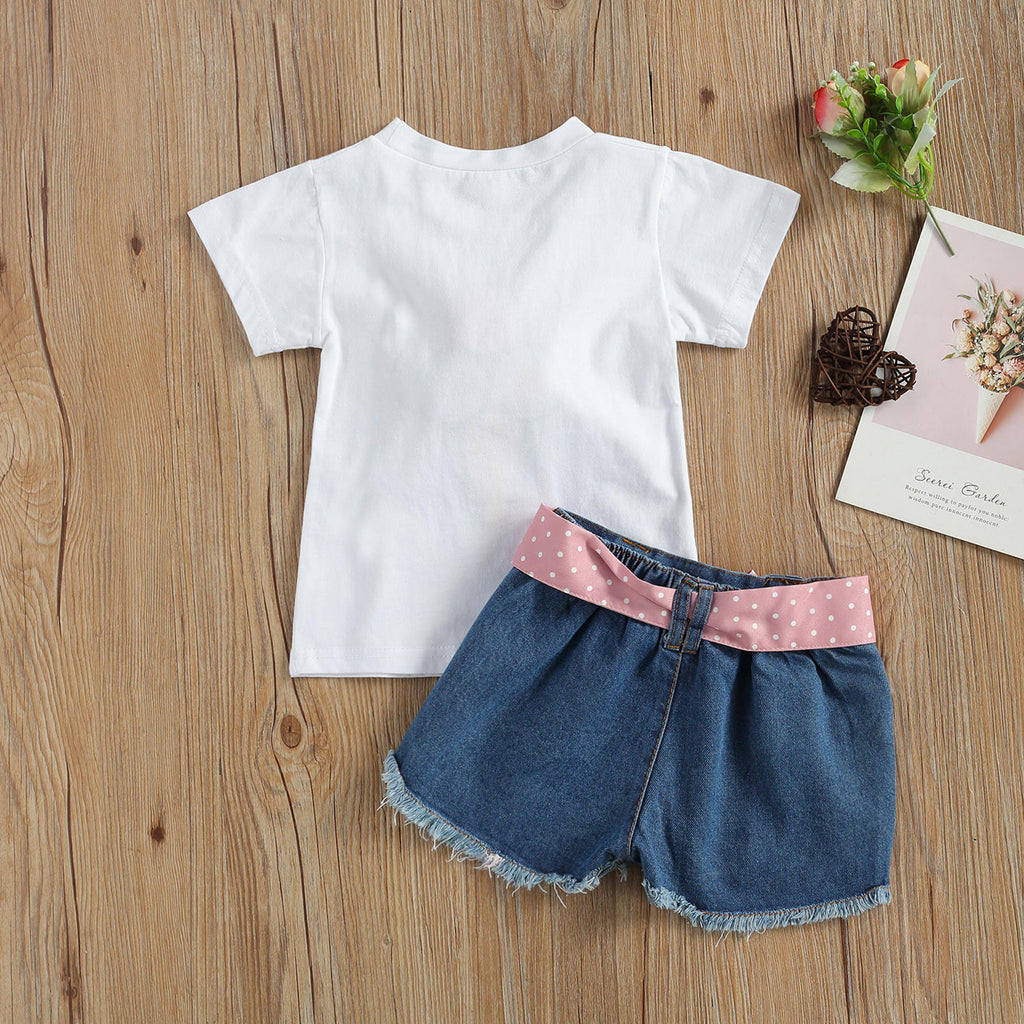 Conjunto de Camiseta con Estampado de Helado y Pantalón Corto para Niños — Algodón