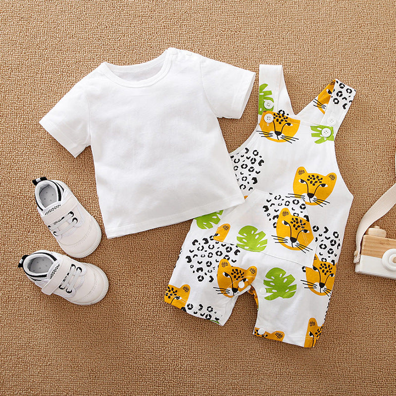 Conjunto de Mono y Camiseta para Bebé — Adorable y Cómodo