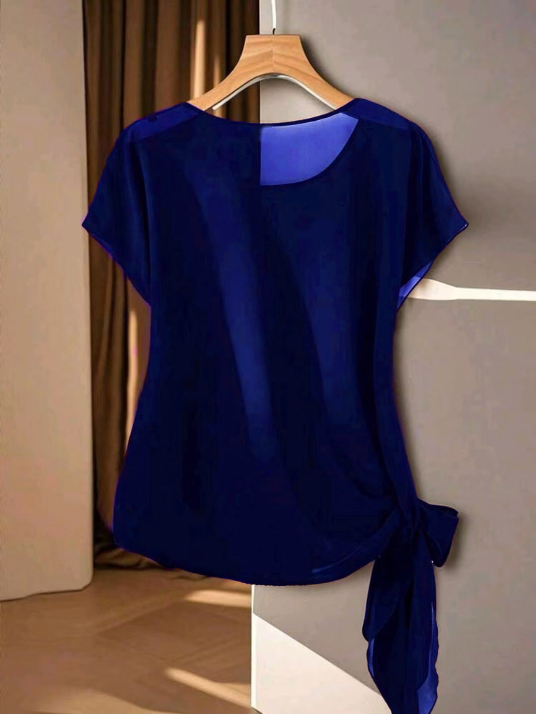 Camiseta de cuello redondo ligera para mujer, nueva colección de verano.