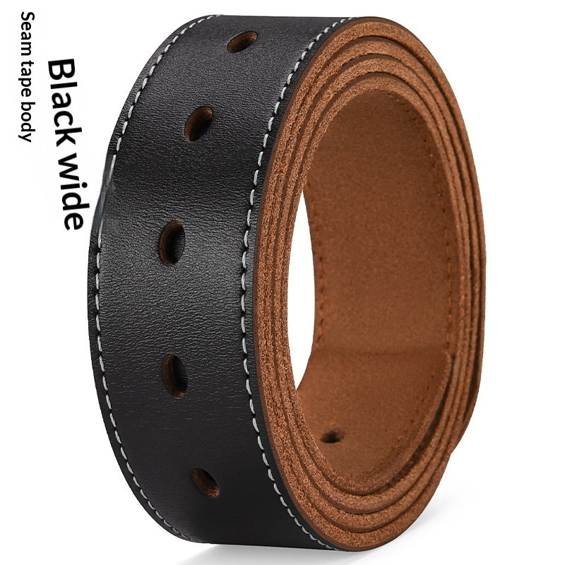 Cinturón de cuero informal para hombre,  con hebilla de pasador.