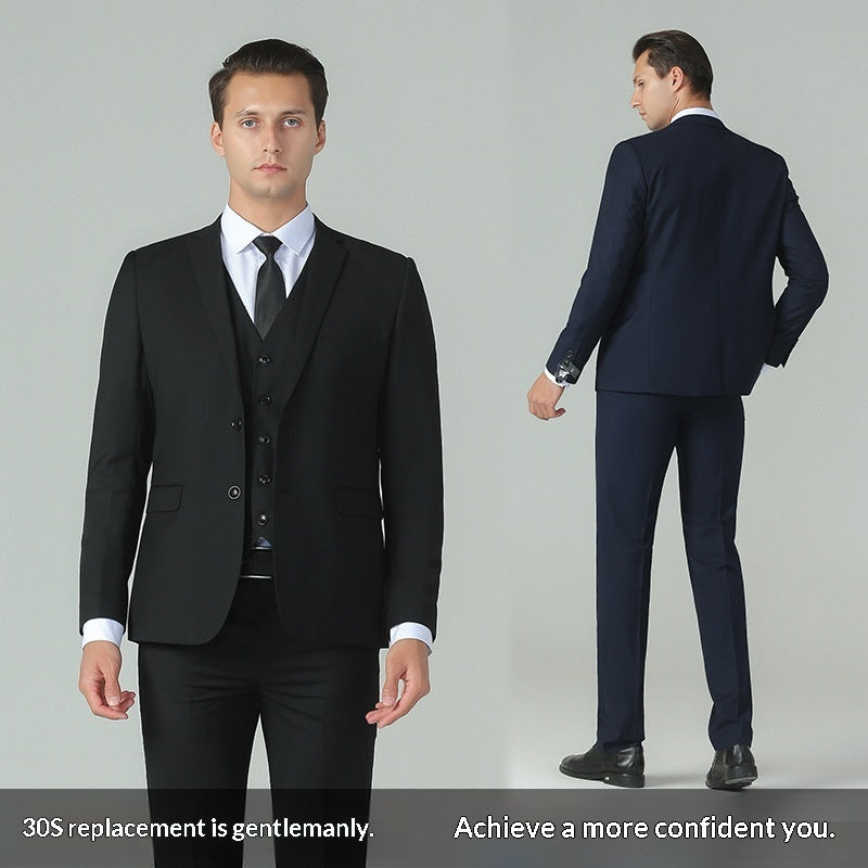 Traje formal elegante y casual para hombre, de corte ajustado.