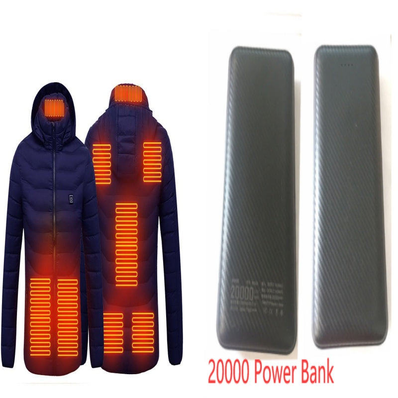 Chaqueta térmica de invierno con calefacción USB, abrigo de algodón con cremallera, calentador térmico, chaleco calefactor para hombre.