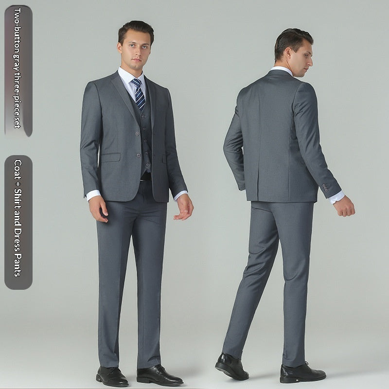 Traje formal elegante y casual para hombre, de corte ajustado.